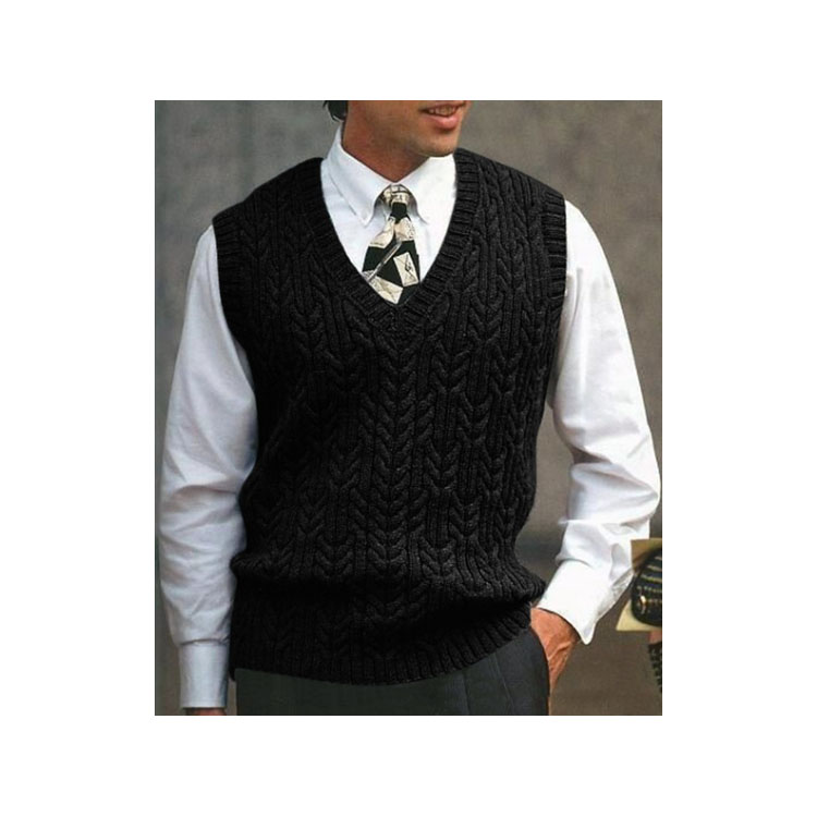 Men's Vest V-neck Pullover Knitted Sweater