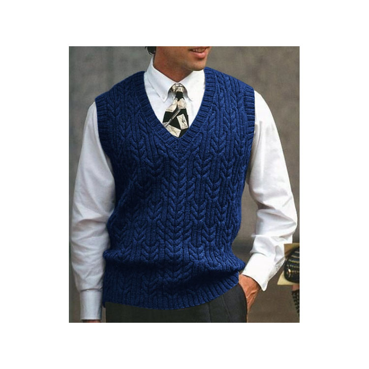 Men's Vest V-neck Pullover Knitted Sweater