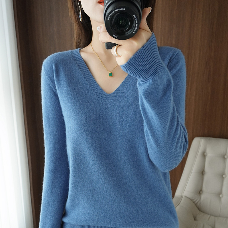 Warm V-neck Knitted Fashion Korean Sweater