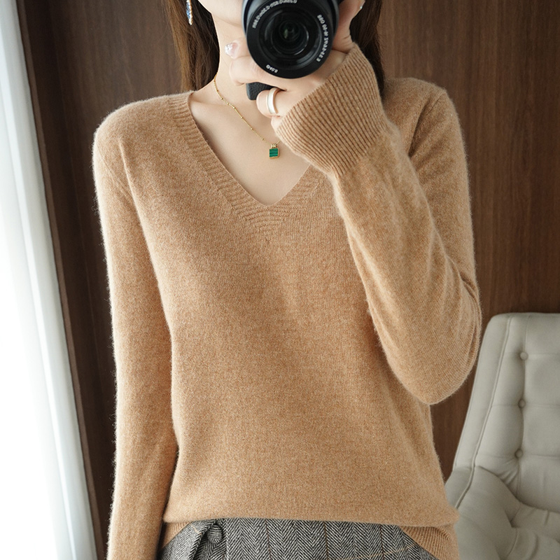 Warm V-neck Knitted Fashion Korean Sweater