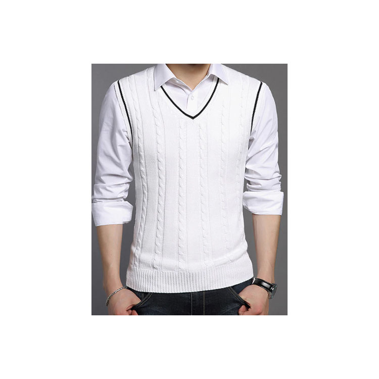 Men's Vest V Neck Pullover Knitted Sweater Sleeveless