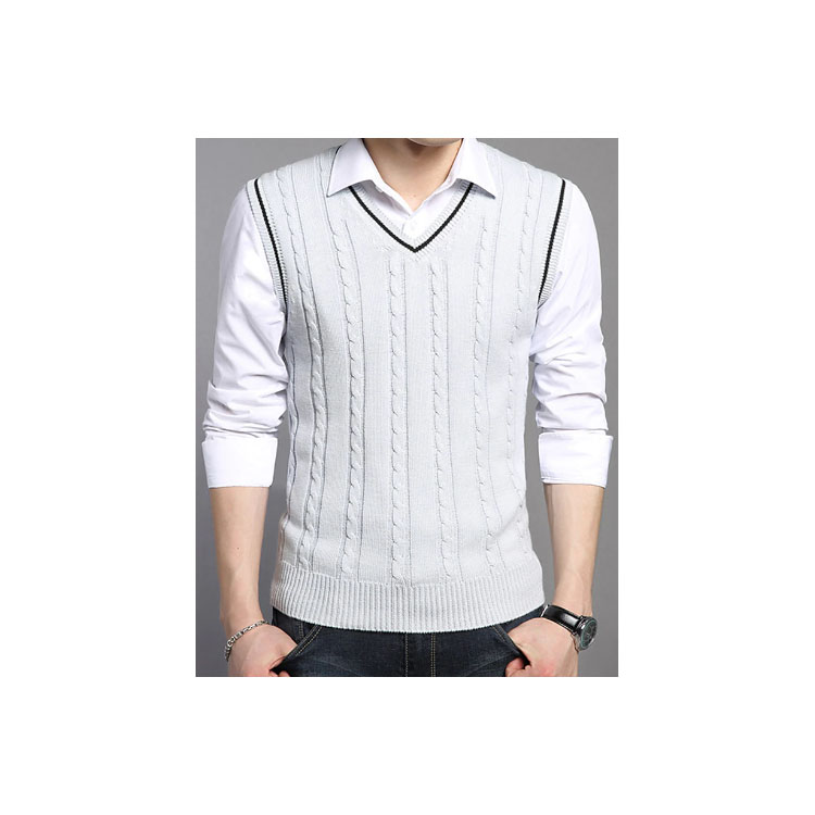 Men's Vest V Neck Pullover Knitted Sweater Sleeveless