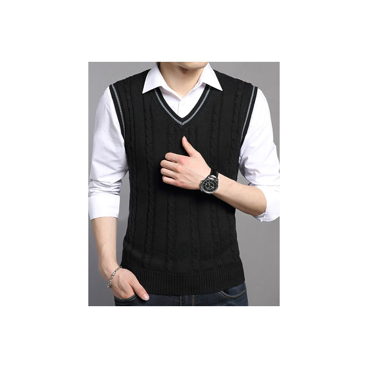 Men's Vest V Neck Pullover Knitted Sweater Sleeveless