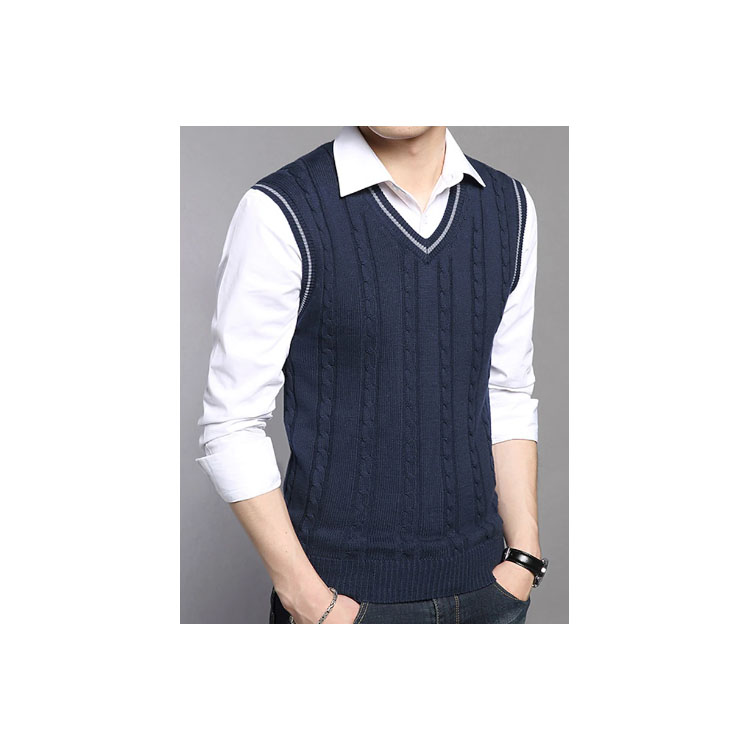 Men's Vest V Neck Pullover Knitted Sweater Sleeveless