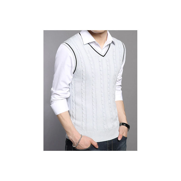 Men's Vest V Neck Pullover Knitted Sweater Sleeveless