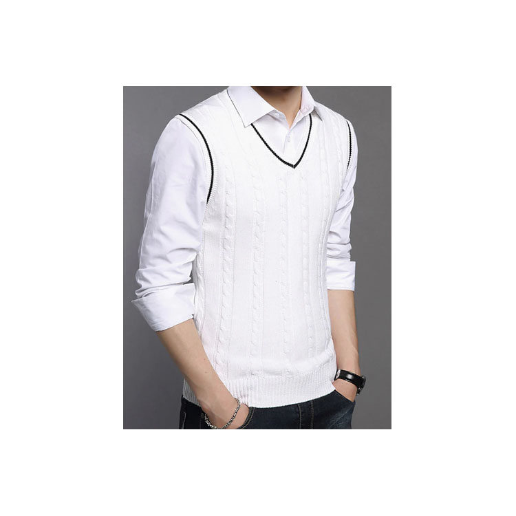 Men's Vest V Neck Pullover Knitted Sweater Sleeveless