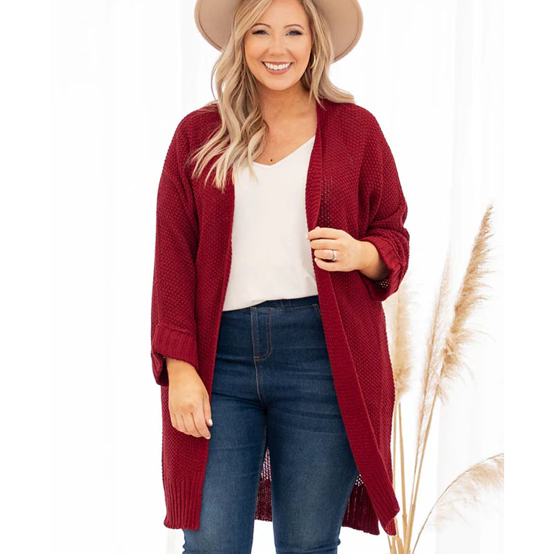 Plus Size Women's V-Neck Cardigan Sweater