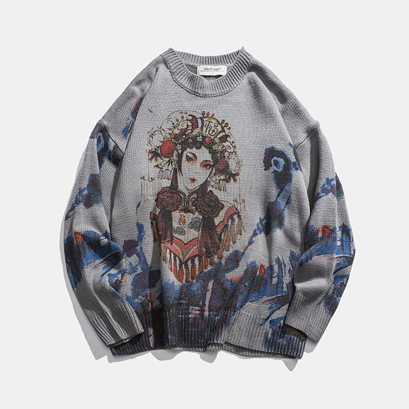 Hip Hop Anime Pullover Loose Sweater