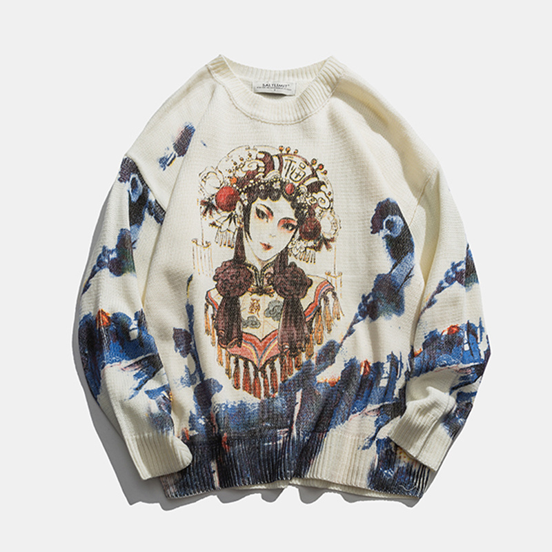 Hip Hop Anime Pullover Loose Sweater