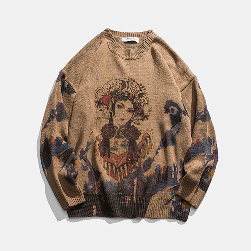 Hip Hop Anime Pullover Loose Sweater