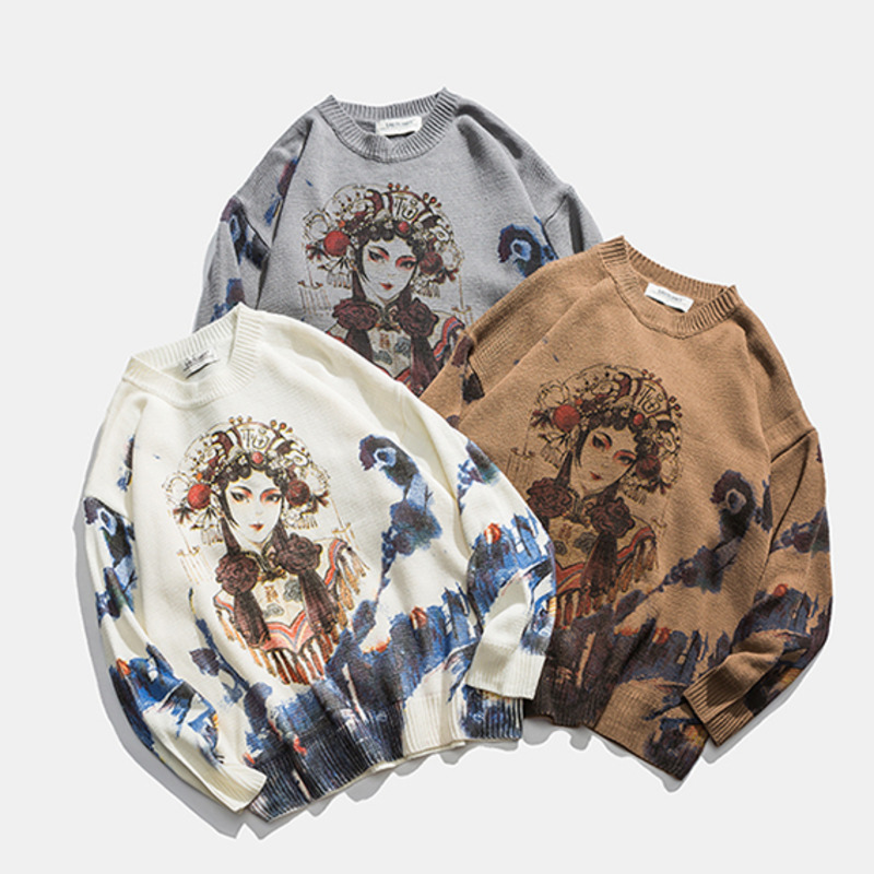 Hip Hop Anime Pullover Loose Sweater