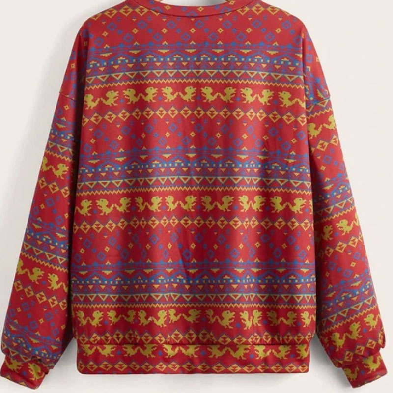 Printed Christmas Women's O-Neck Sweater