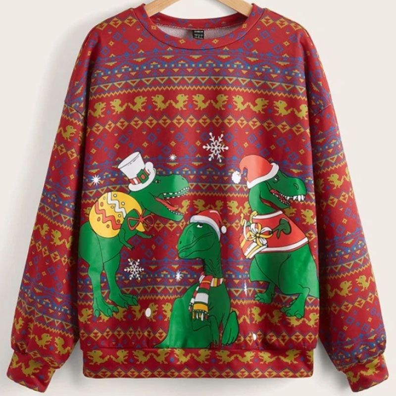 Printed Christmas Women's O-Neck Sweater