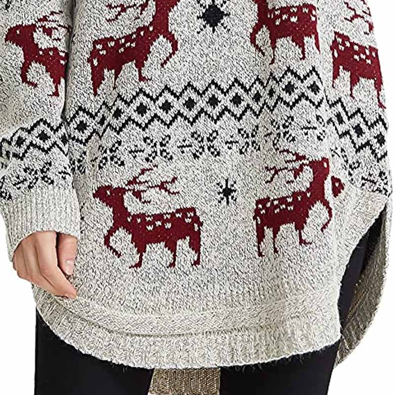 Elk Women's Pattern Oversized Sweater