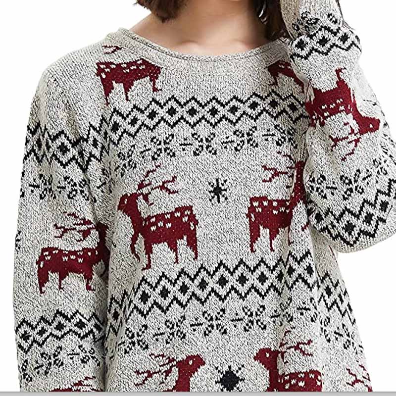 Elk Women's Pattern Oversized Sweater