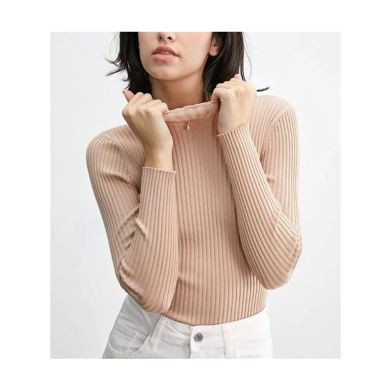 Women's Wheat High Neck Sweater