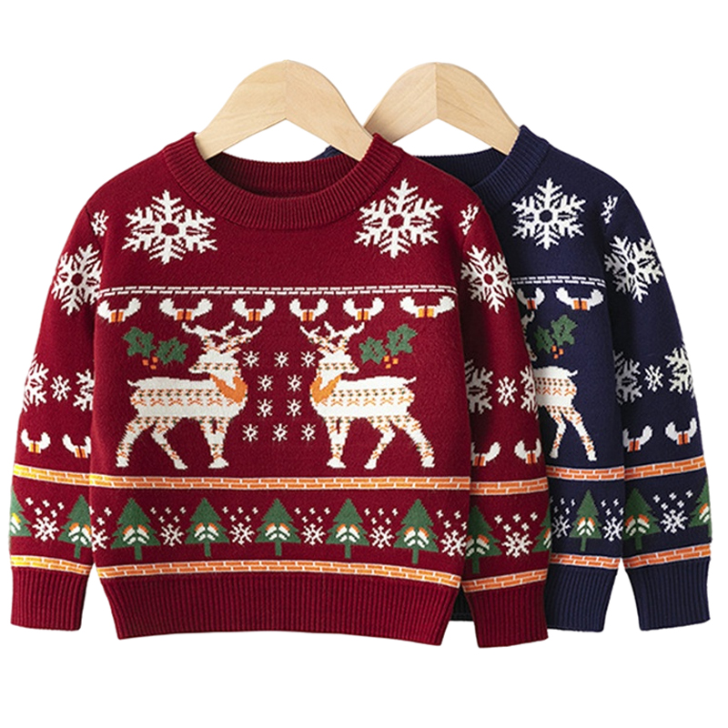 Christmas Children's Knit Cotton Top Sweater