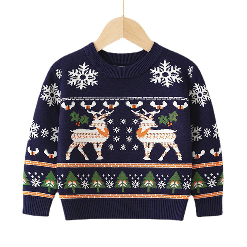 Christmas Children's Knit Cotton Top Sweater