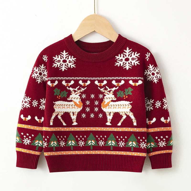 Christmas Children's Knit Cotton Top Sweater