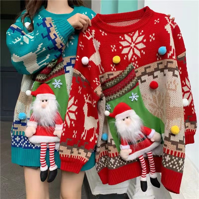 New Christmas Fashion Loose Knit Sweater