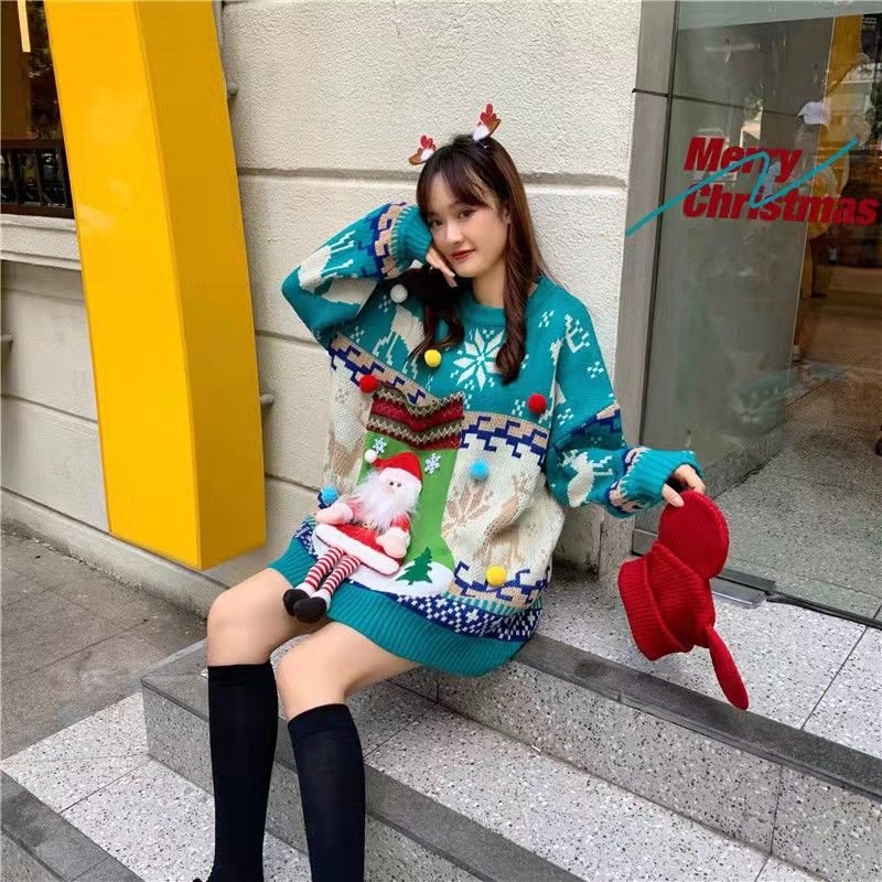 New Christmas Fashion Loose Knit Sweater