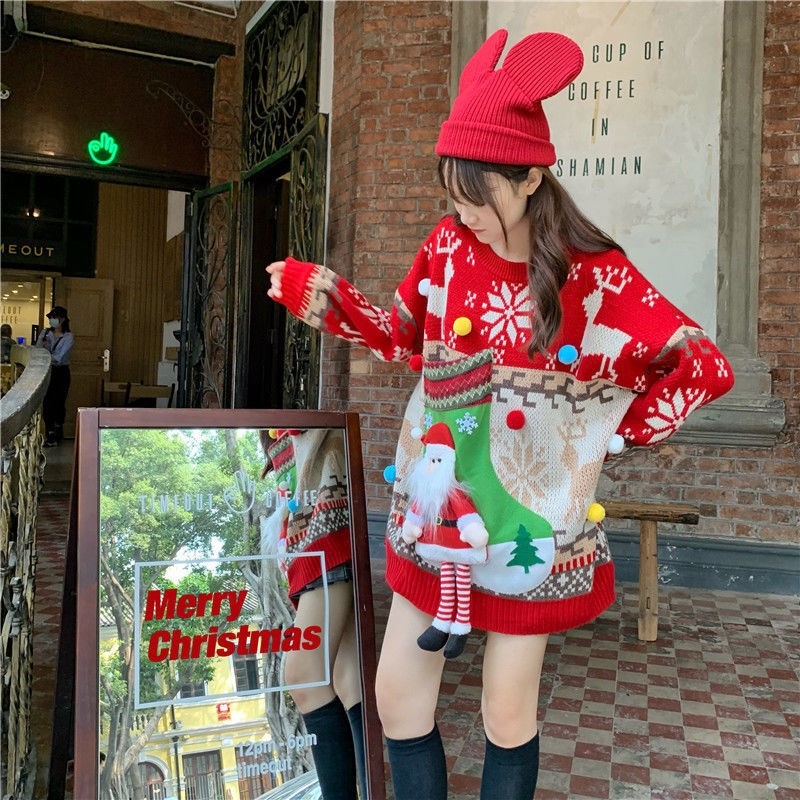 New Christmas Fashion Loose Knit Sweater