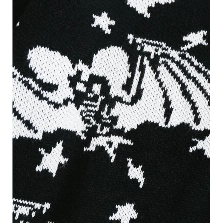 Unisex Halloween Bat Skeleton Pattern Sweater