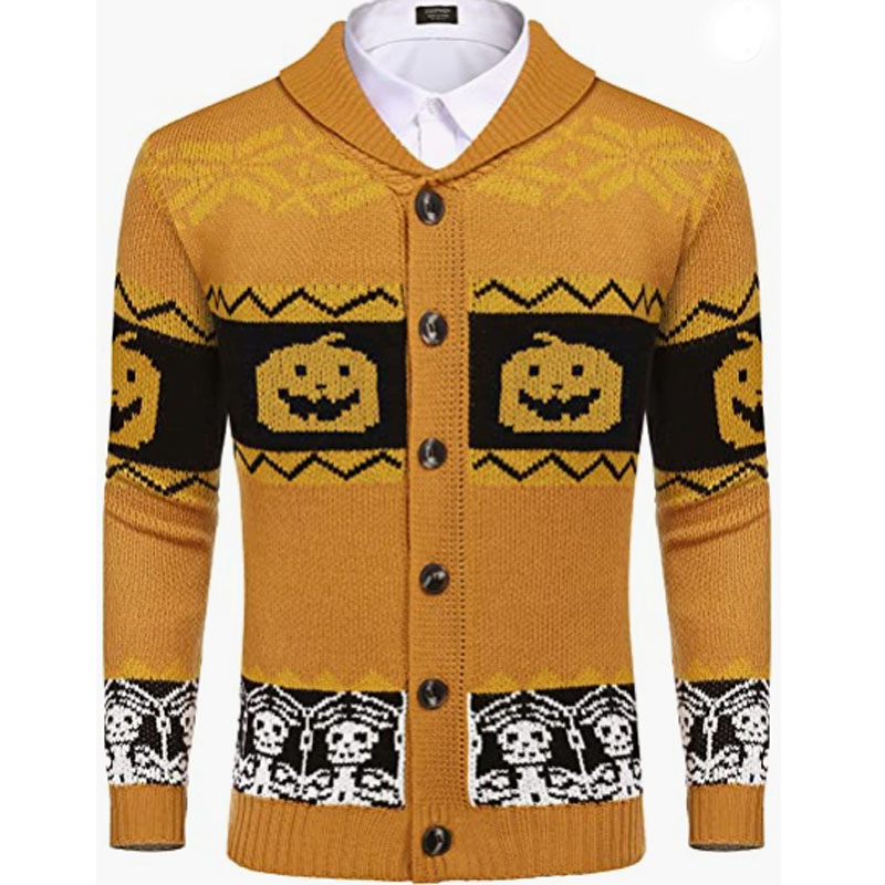 Men's Cardigan Halloween Sweater