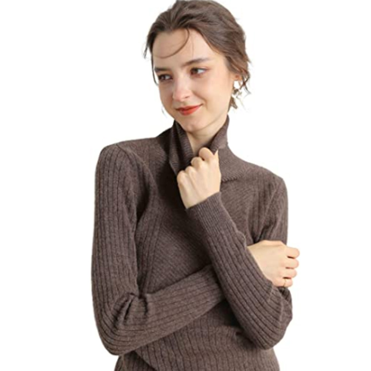 Women's Turtleneck Long Sleeve Knitted Jumpe