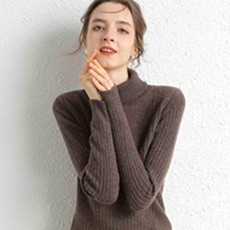 Women's Turtleneck Long Sleeve Knitted Jumpe