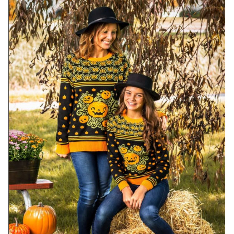 Kid's Classic Pumpkin Patch Halloween Sweater