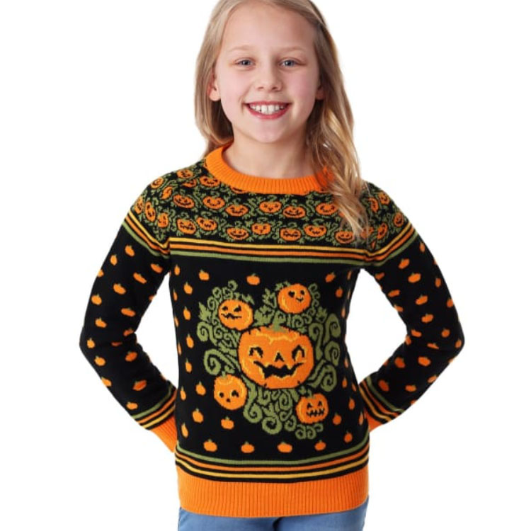 Kid's Classic Pumpkin Patch Halloween Sweater