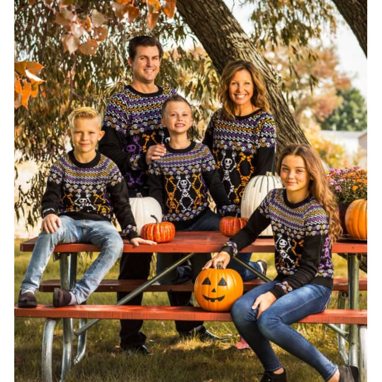 Kid's Dancing Skeletons Jacquard Halloween Sweater