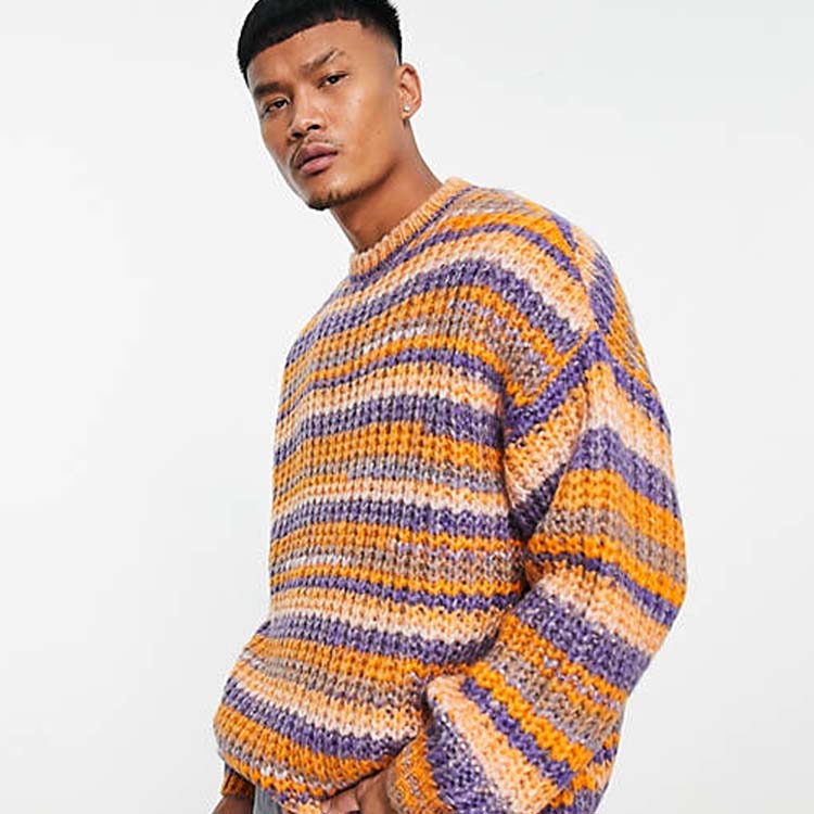 Men's Color Blocking Loose Knit Pullover