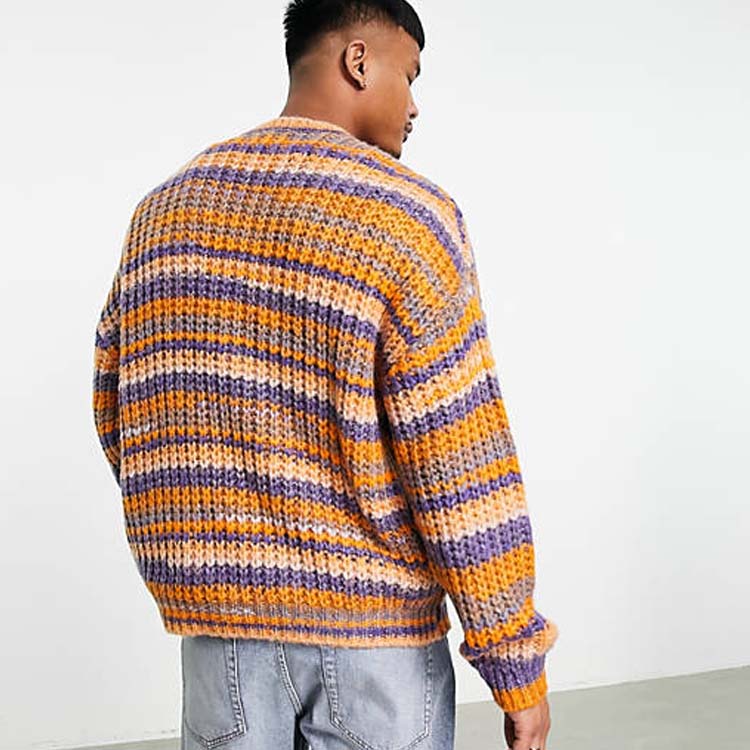 Men's Color Blocking Loose Knit Pullover