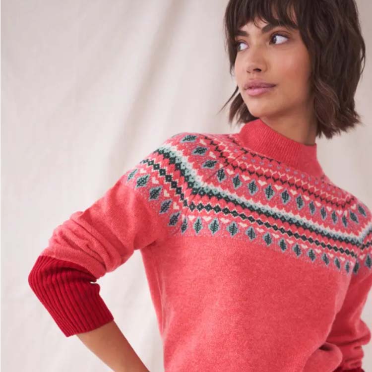 Women's Christmas Jacquard  Sweater Jumper Top