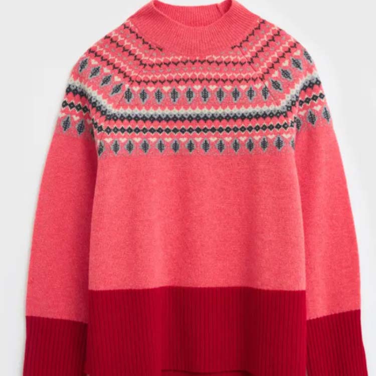 Women's Christmas Jacquard  Sweater Jumper Top