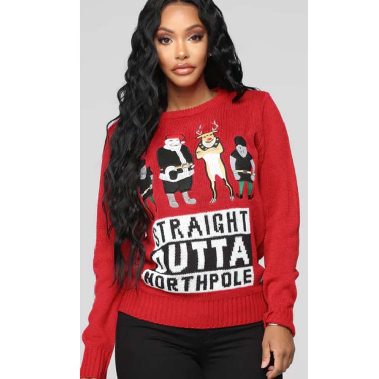 Women's Jacquard Christmas Pattern Pullover Jumper