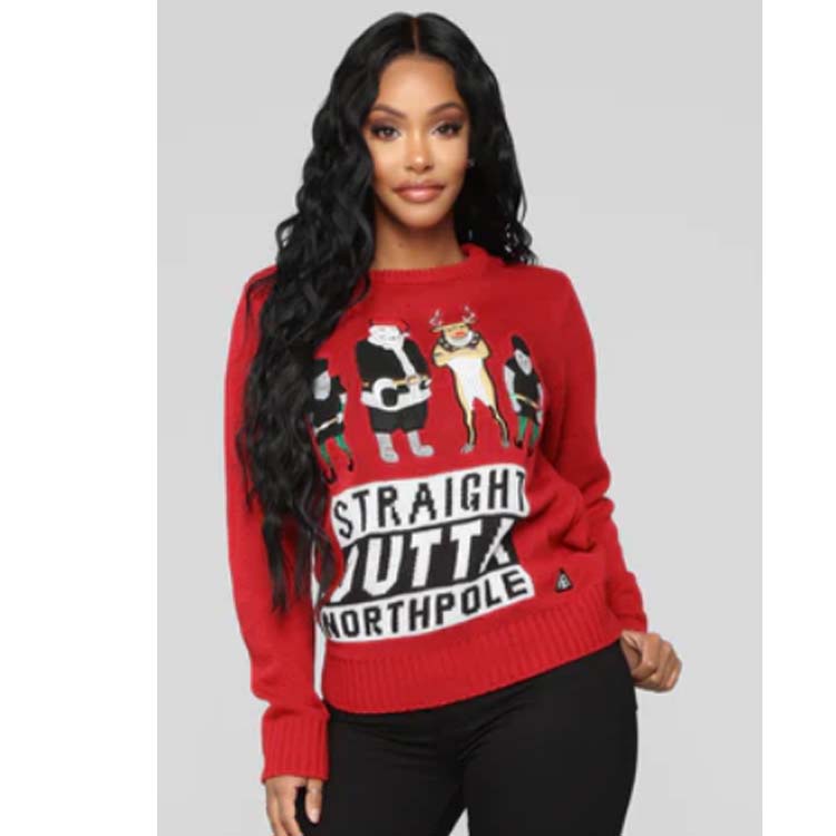 Women's Jacquard Christmas Pattern Pullover Jumper