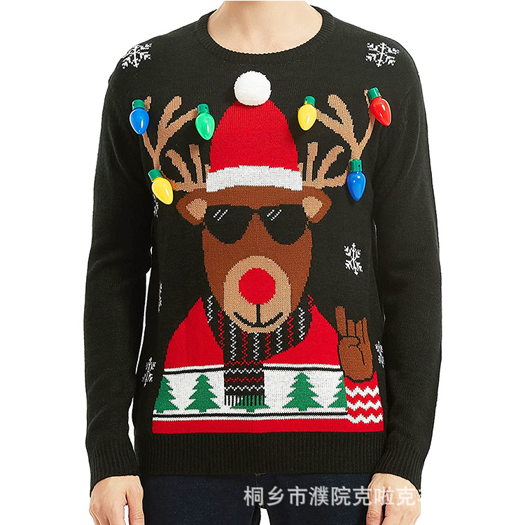 Christmas LED Light Men's Crewneck Sweater