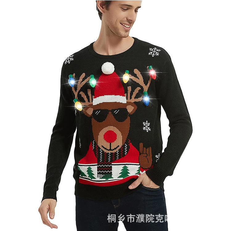 Christmas LED Light Men's Crewneck Sweater