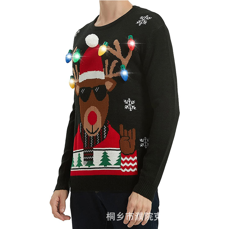 Christmas LED Light Men's Crewneck Sweater