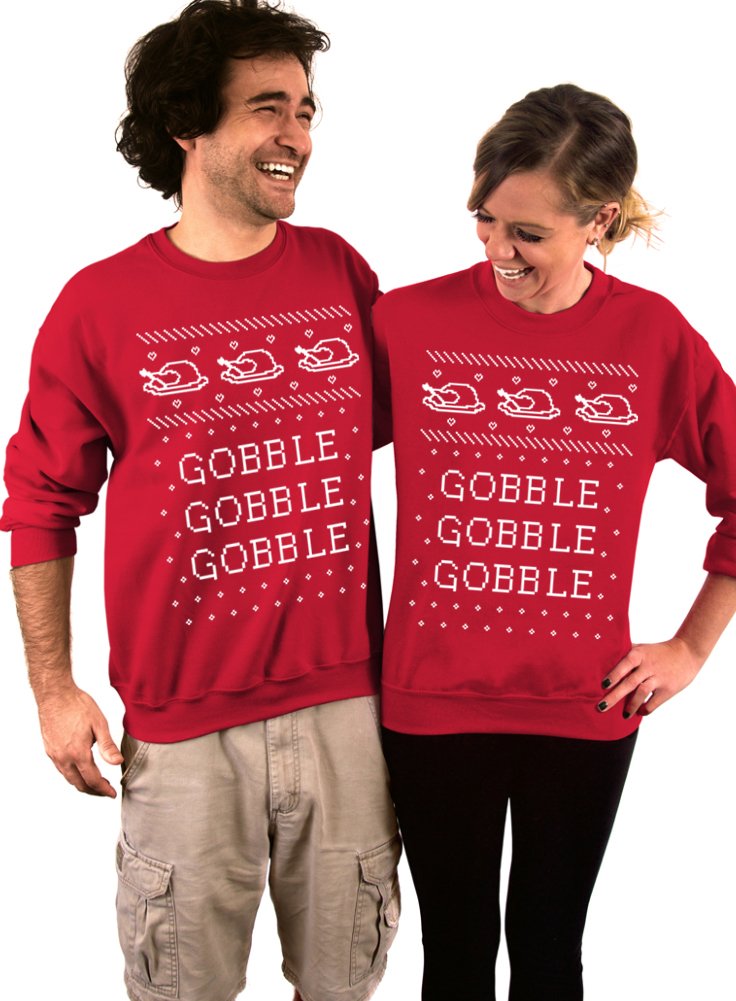 Thanksgiving Couples Jacquard Pullover Knit Sweater