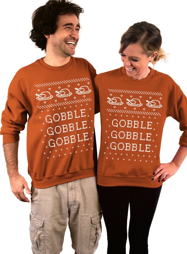 Thanksgiving Couples Jacquard Pullover Knit Sweater