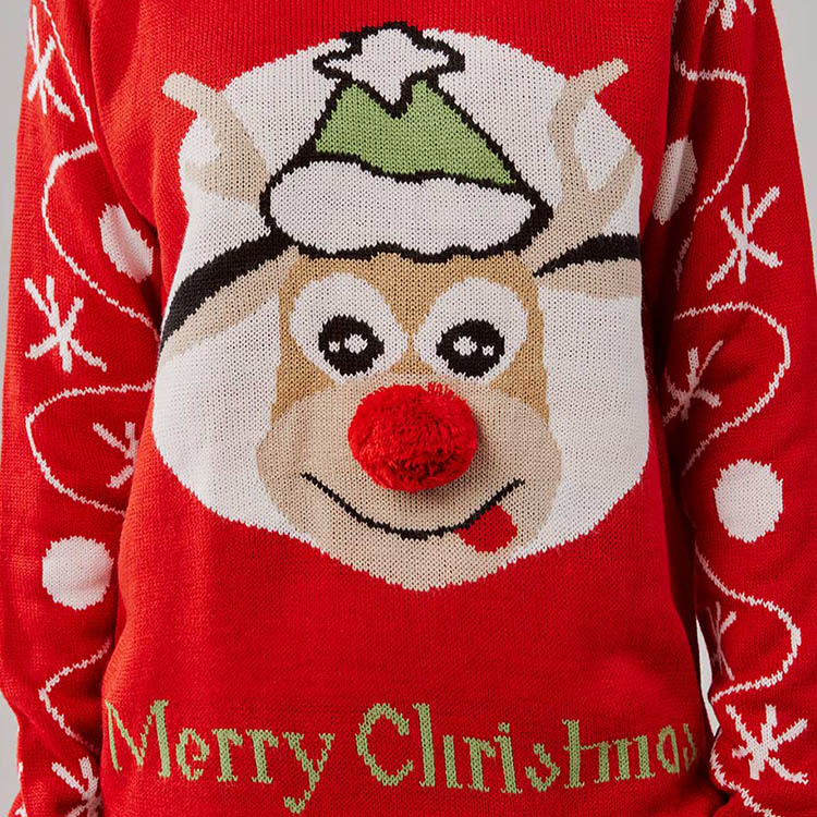 Cute Elk Red Ugly Christmas Sweater