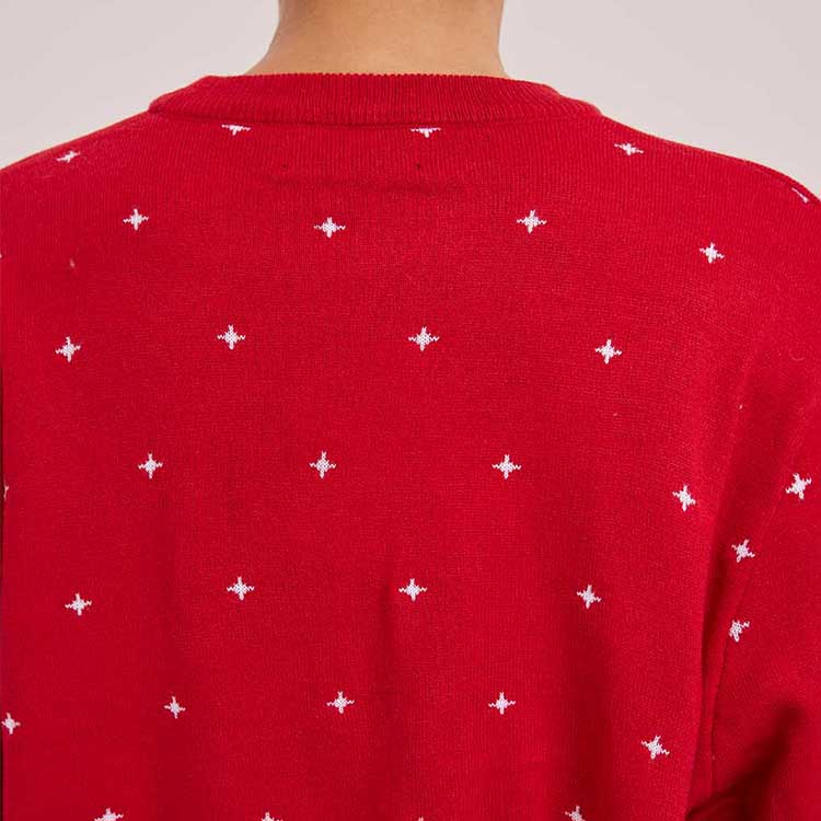 Red Reindeer Snowflake Ugly Christmas Sweater