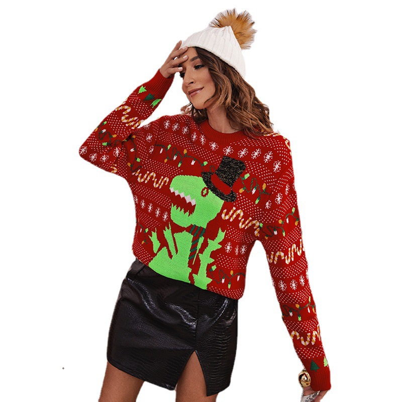 Ladies Christmas Turtleneck Sweater Pullover