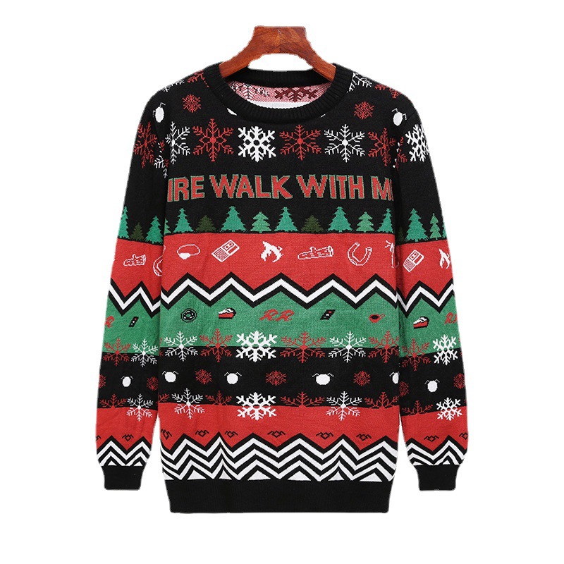 Christmas Jacquard Sweater Vintage Knitwear