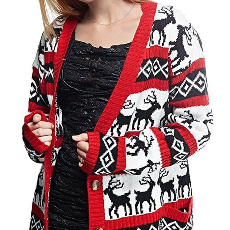 Christmas Oversized Reindeer Womens Coat