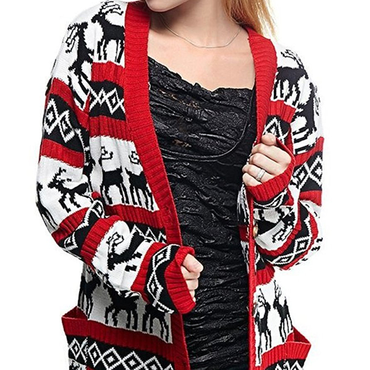 Christmas Oversized Reindeer Womens Coat